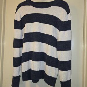 GAP Men's Crewneck Sweater -‎ Navy and White Stripes